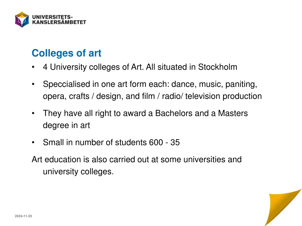 colleges of art 4 university colleges