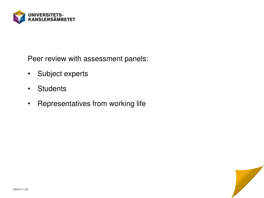 peer review with assessment panels