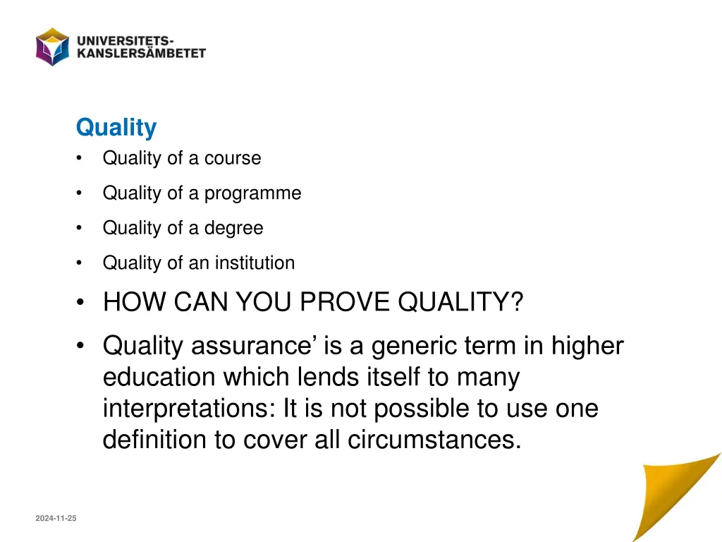 quality quality of a course