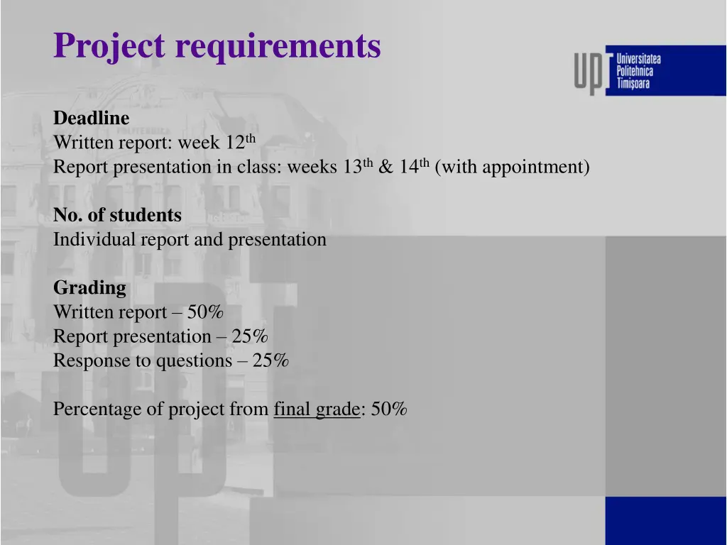 project requirements 1