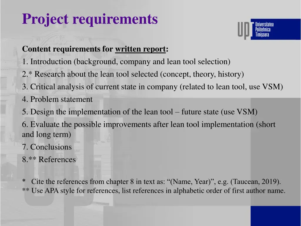 project requirements 2