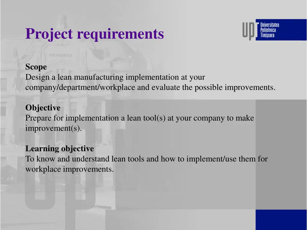 project requirements