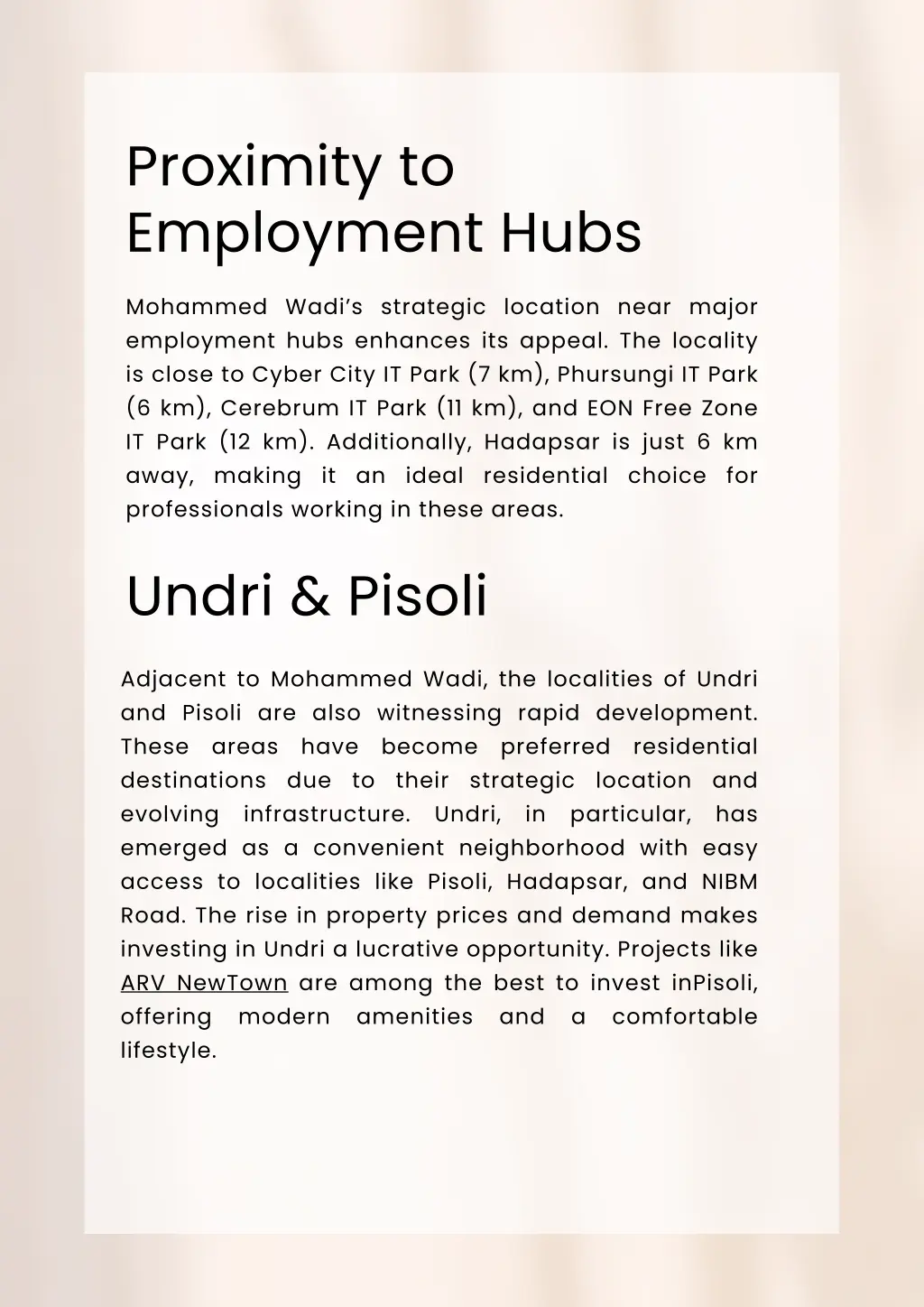 proximity to employment hubs