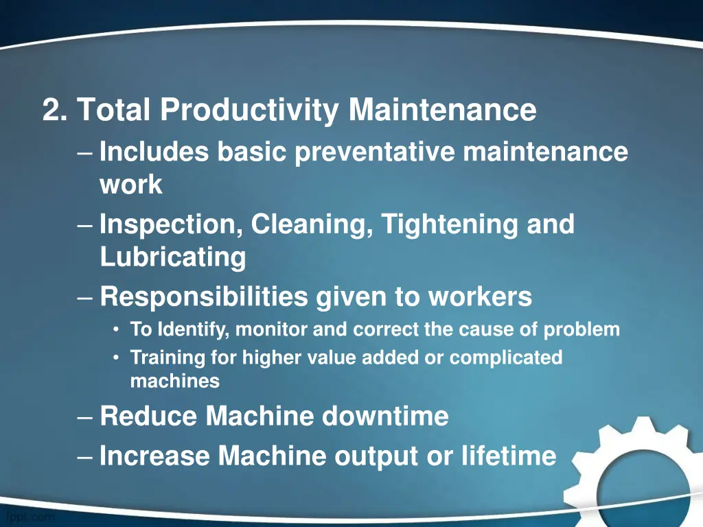 2 total productivity maintenance includes basic