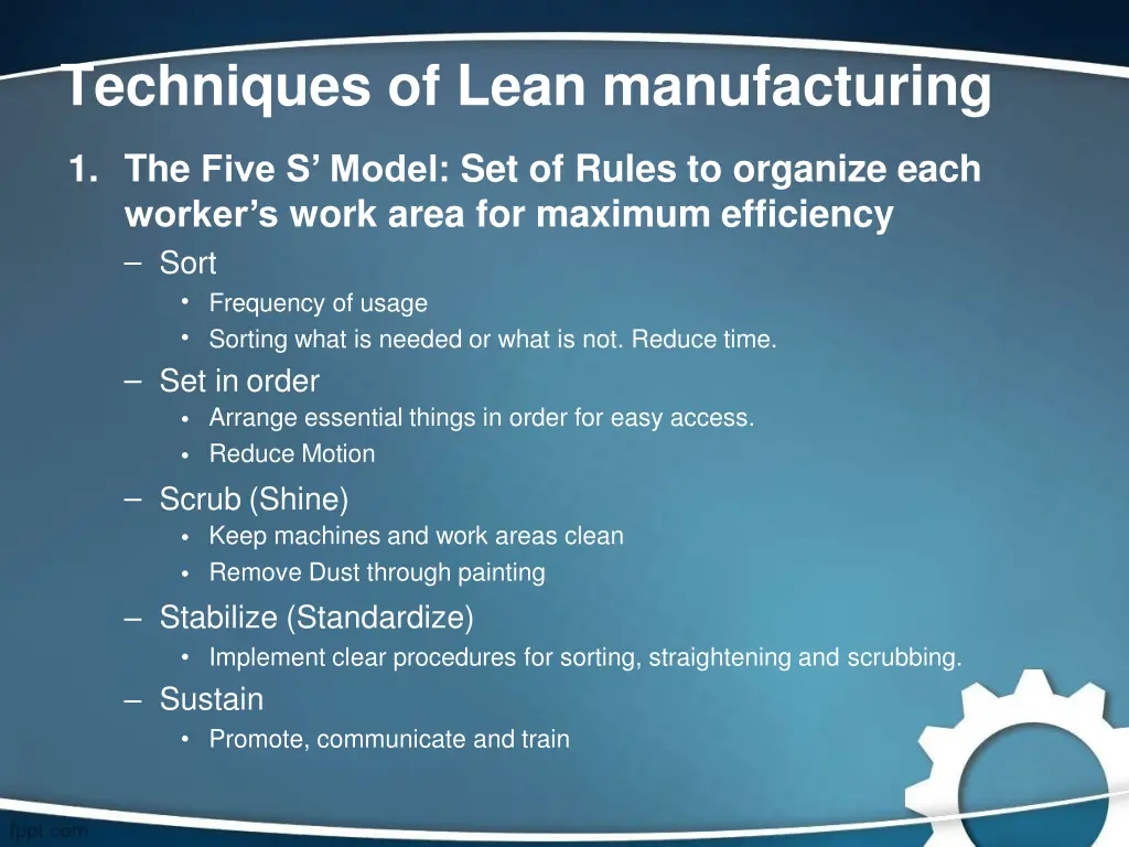 techniques of lean manufacturing