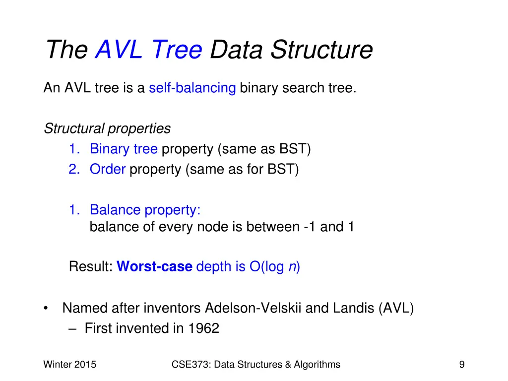 the avl tree data structure