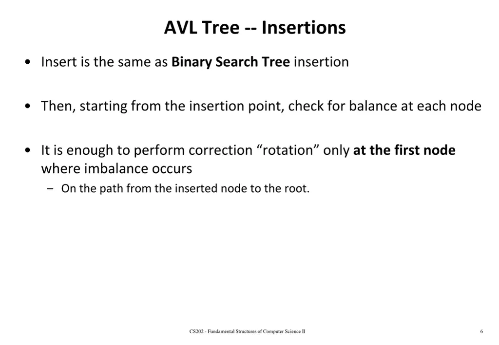 avl tree insertions