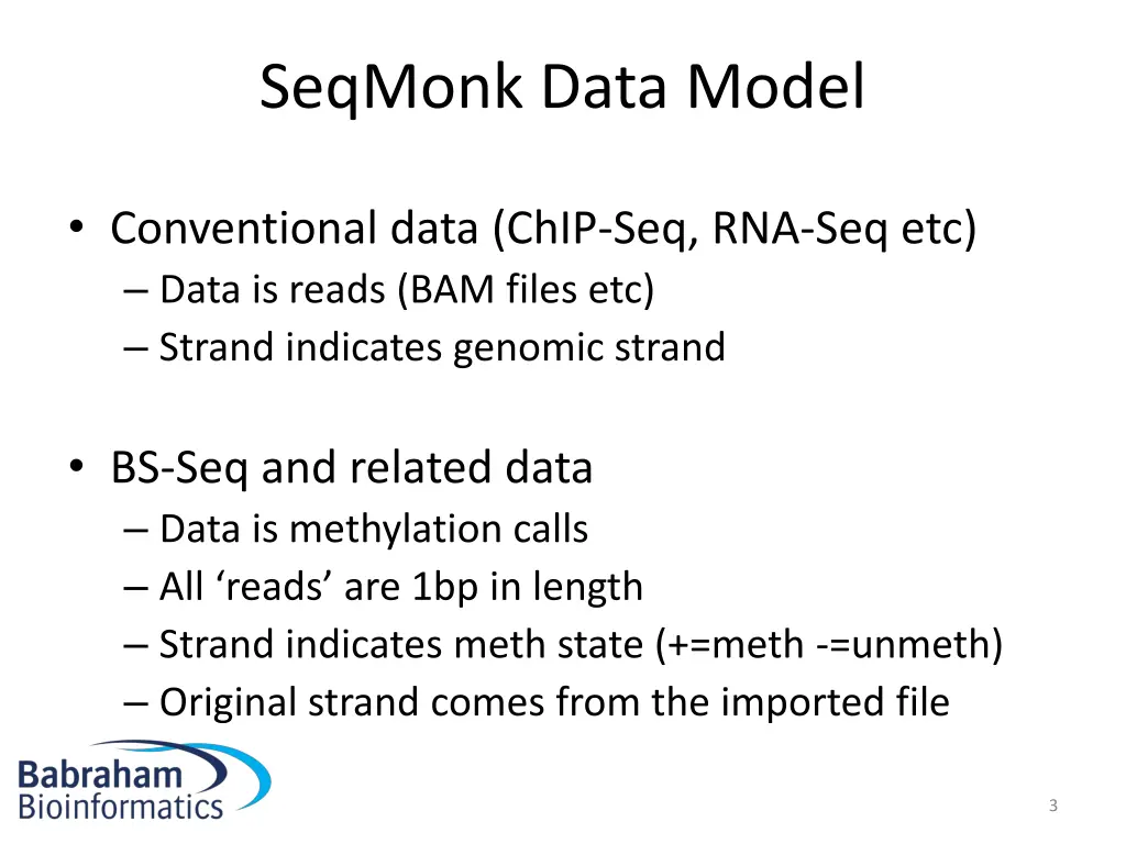 seqmonk data model