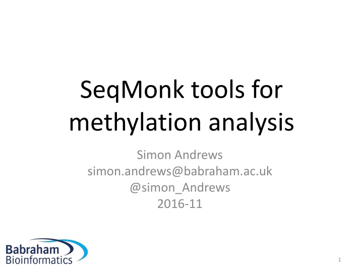 seqmonk tools for methylation analysis