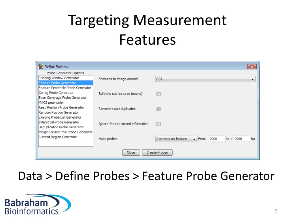 targeting measurement features