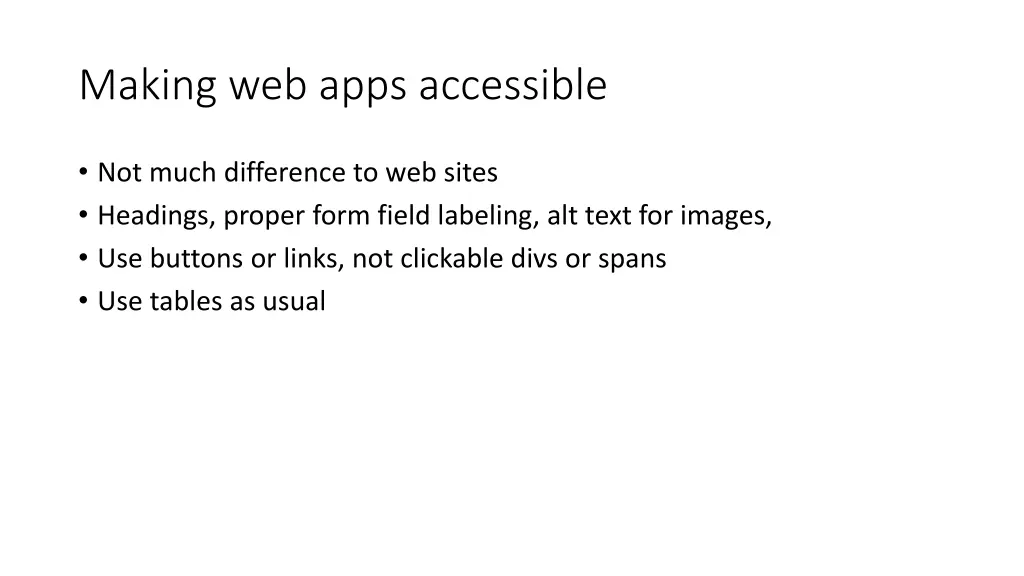 making web apps accessible