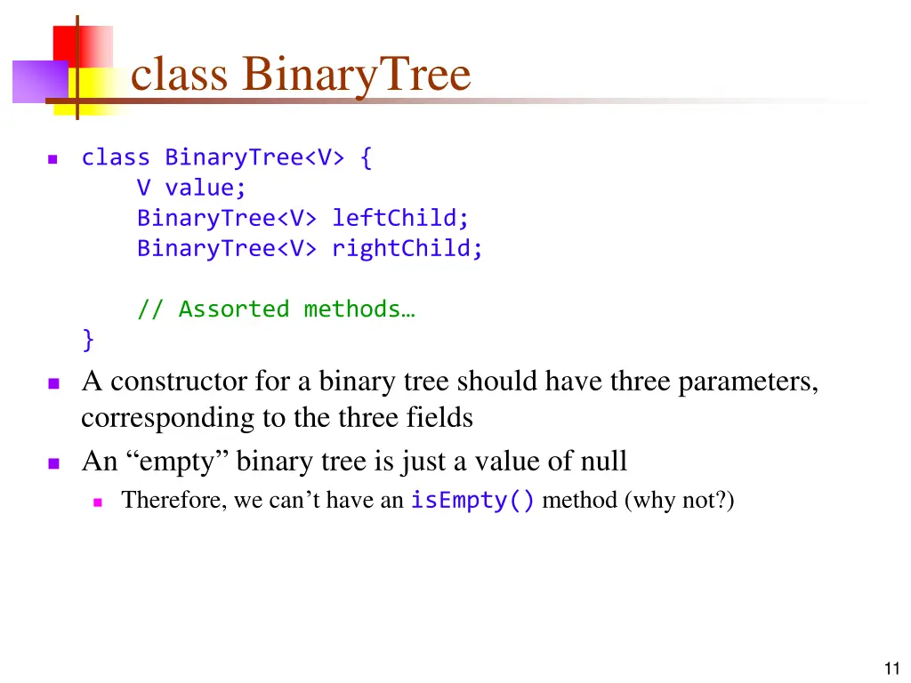 class binarytree