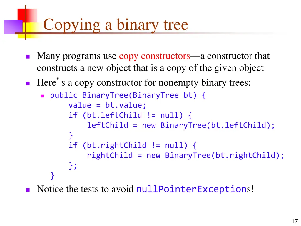 copying a binary tree 1