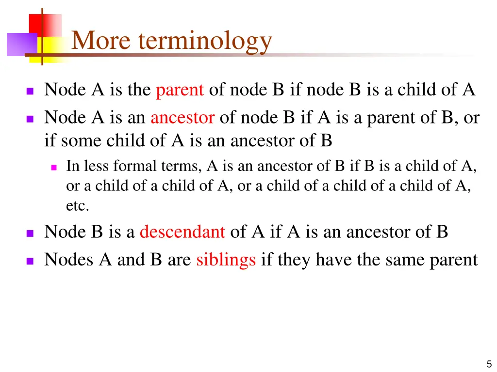 more terminology