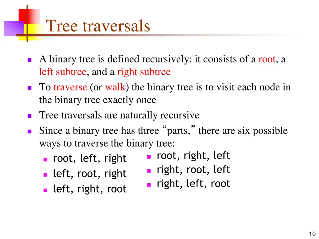 tree traversals