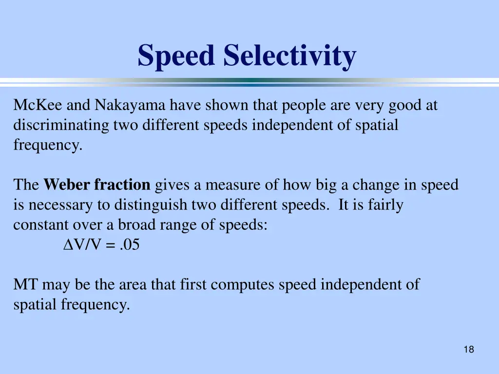 speed selectivity