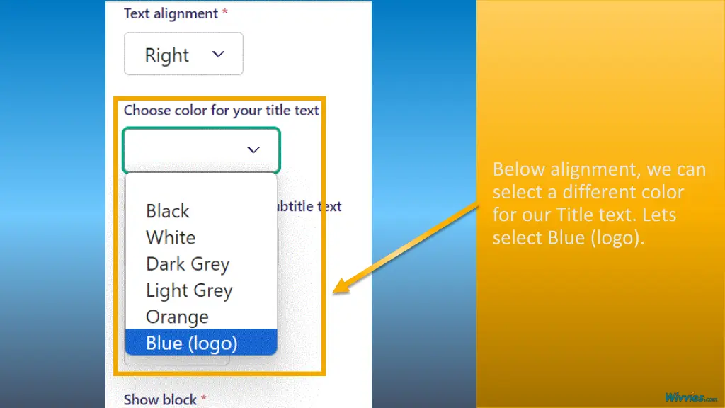 below alignment we can select a different color