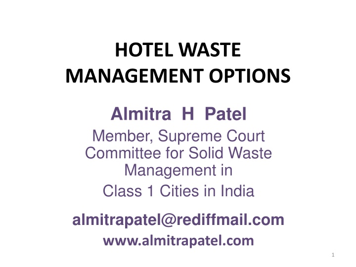 hotel waste management options