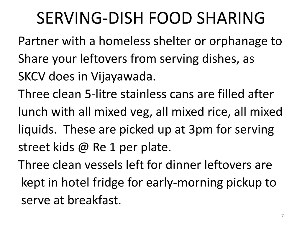 serving dish food sharing partner with a homeless