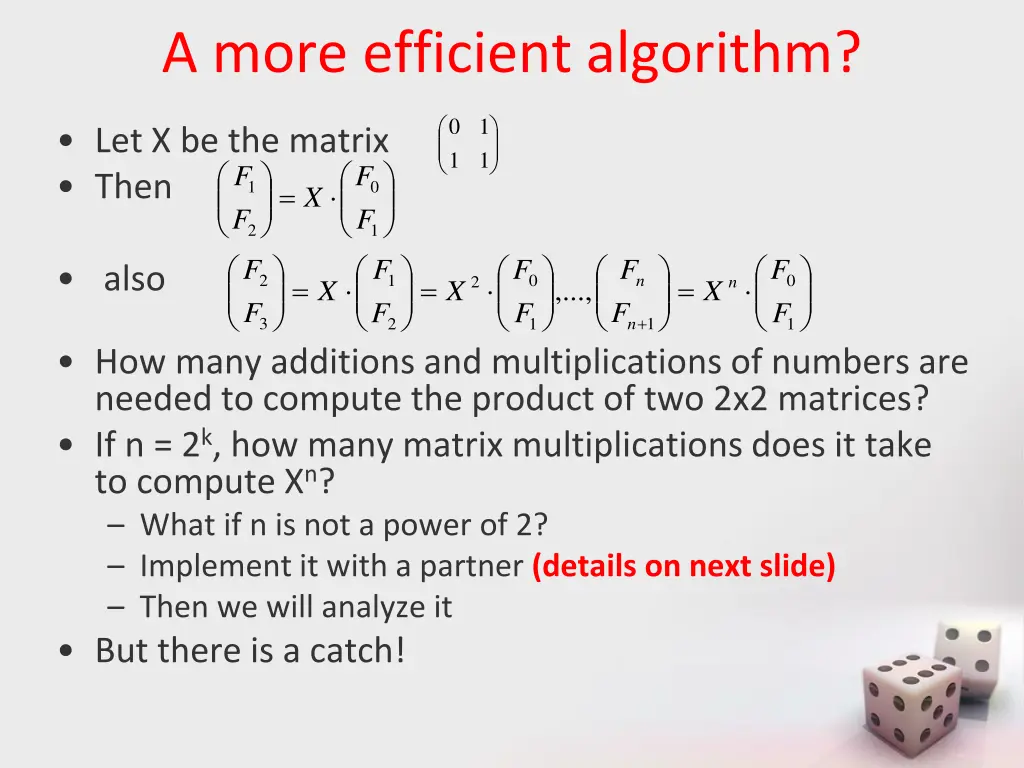 a more efficient algorithm