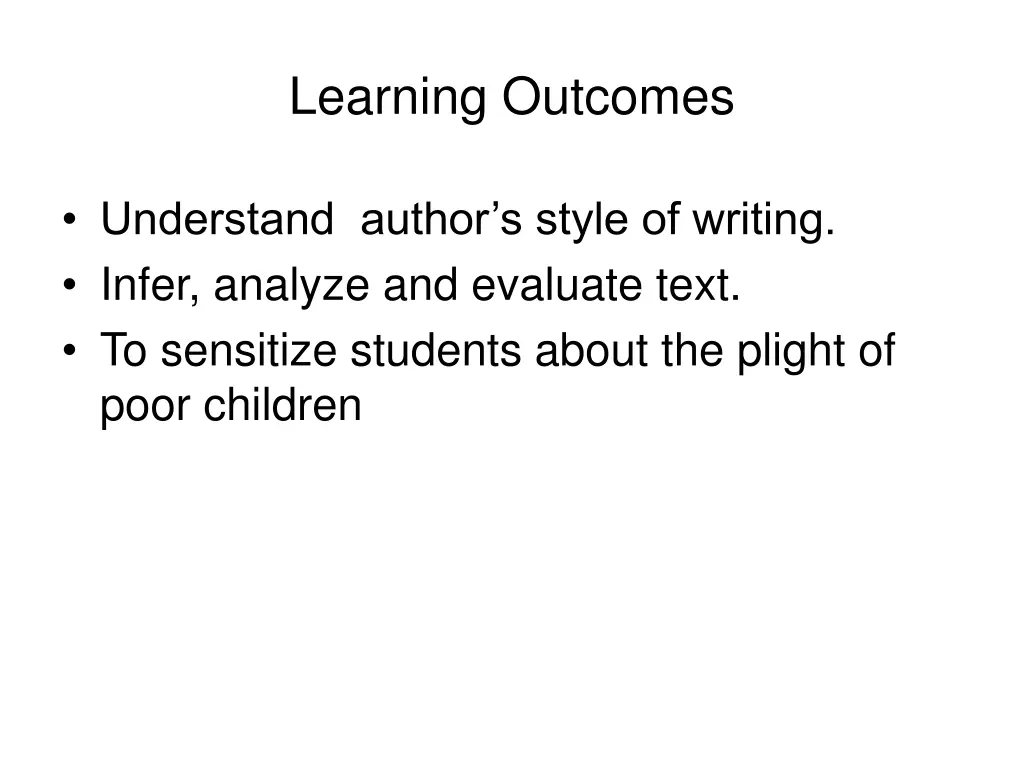 learning outcomes