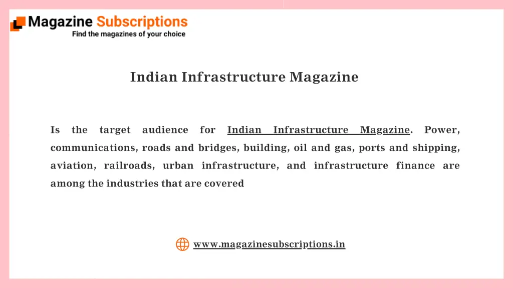 indian infrastructure magazine