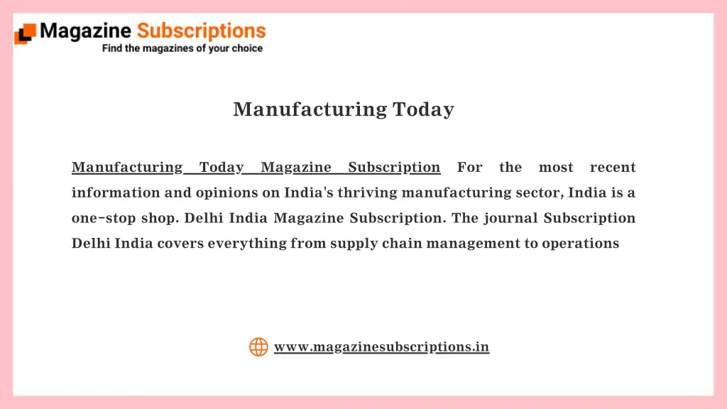 manufacturing today