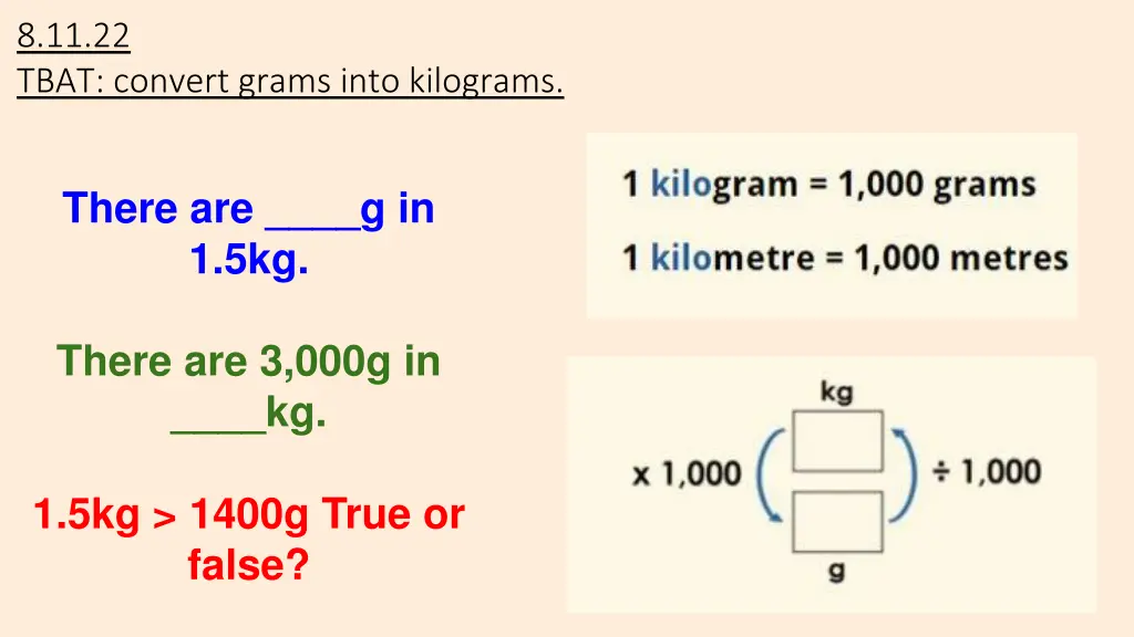 8 11 22 tbat convert grams into kilograms 4