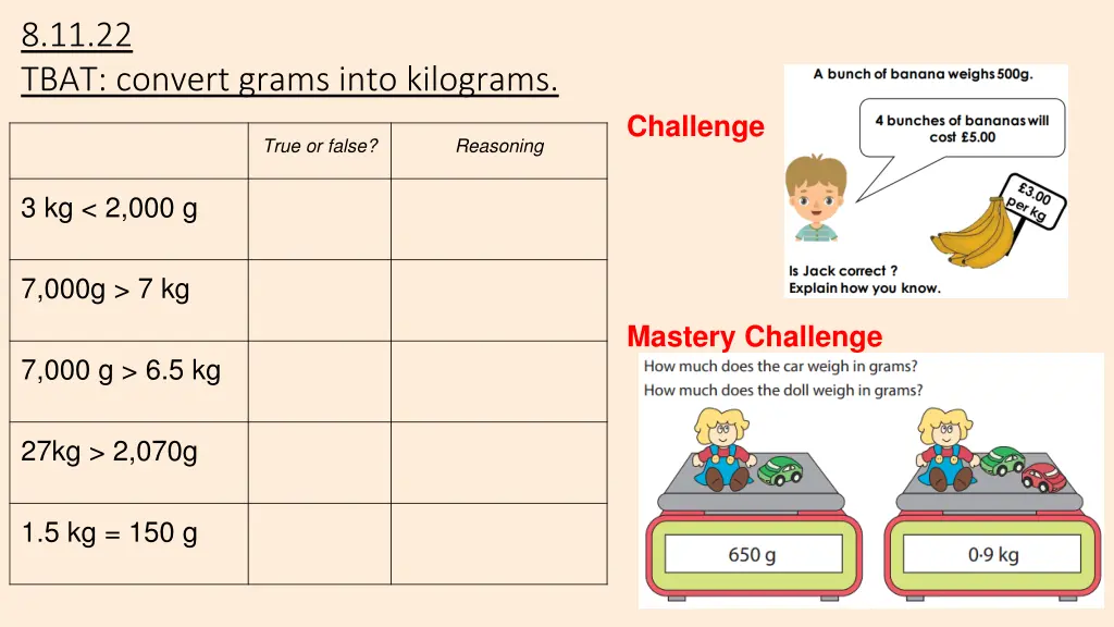 8 11 22 tbat convert grams into kilograms 8