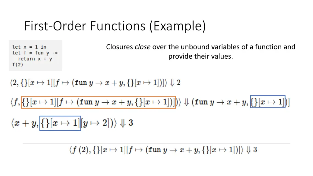 first order functions example 3