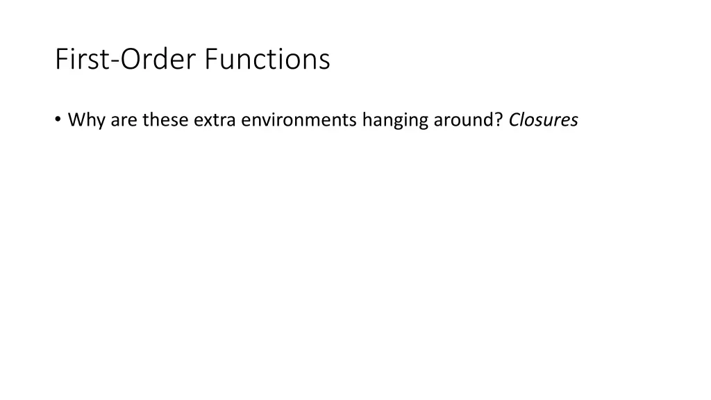 first order functions