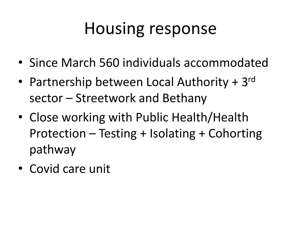 housing response