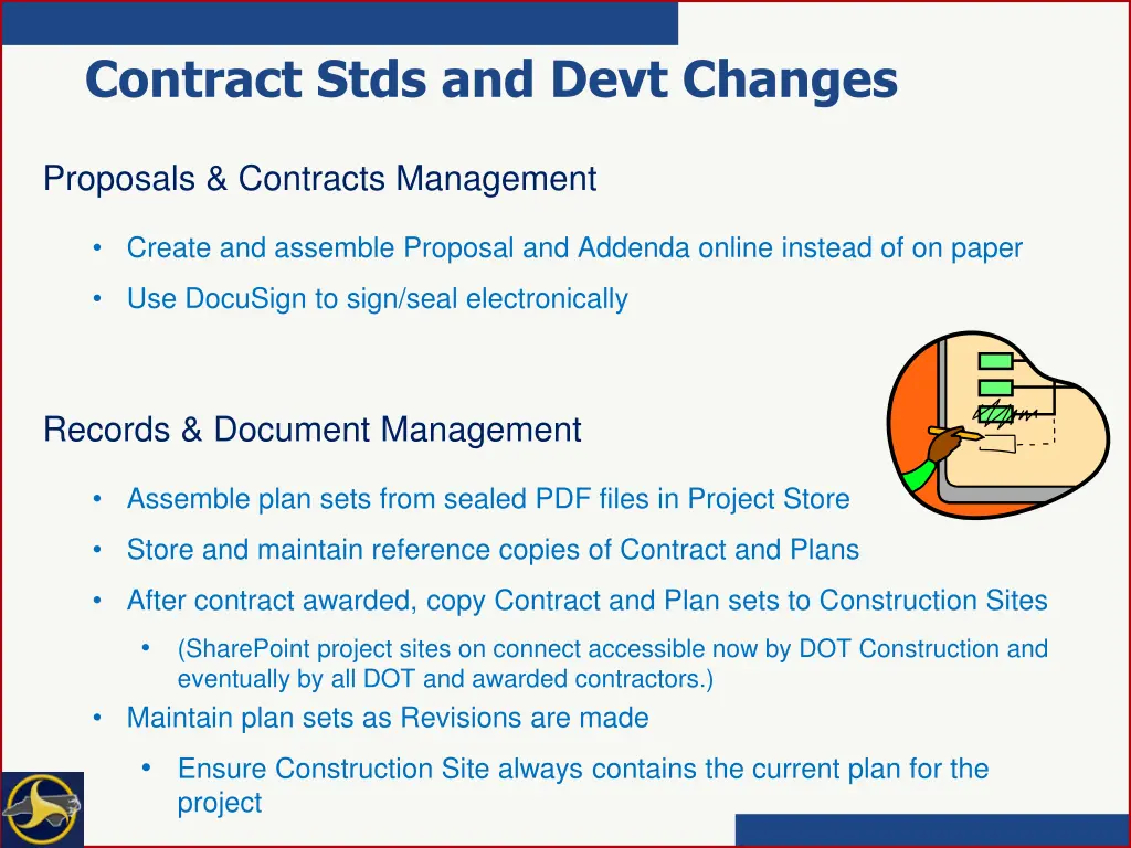 contract stds and devt changes