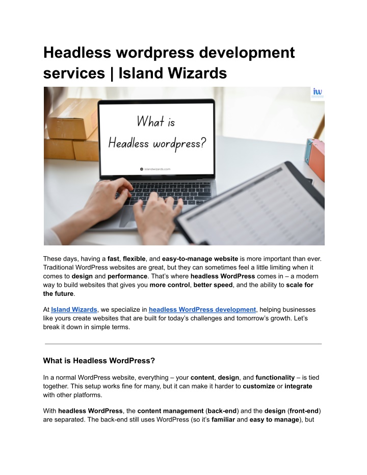 headless wordpress development services island