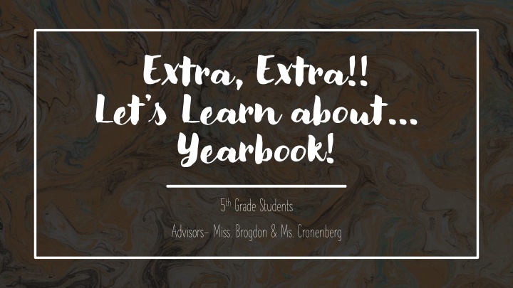 extra extra let s learn about yearbook