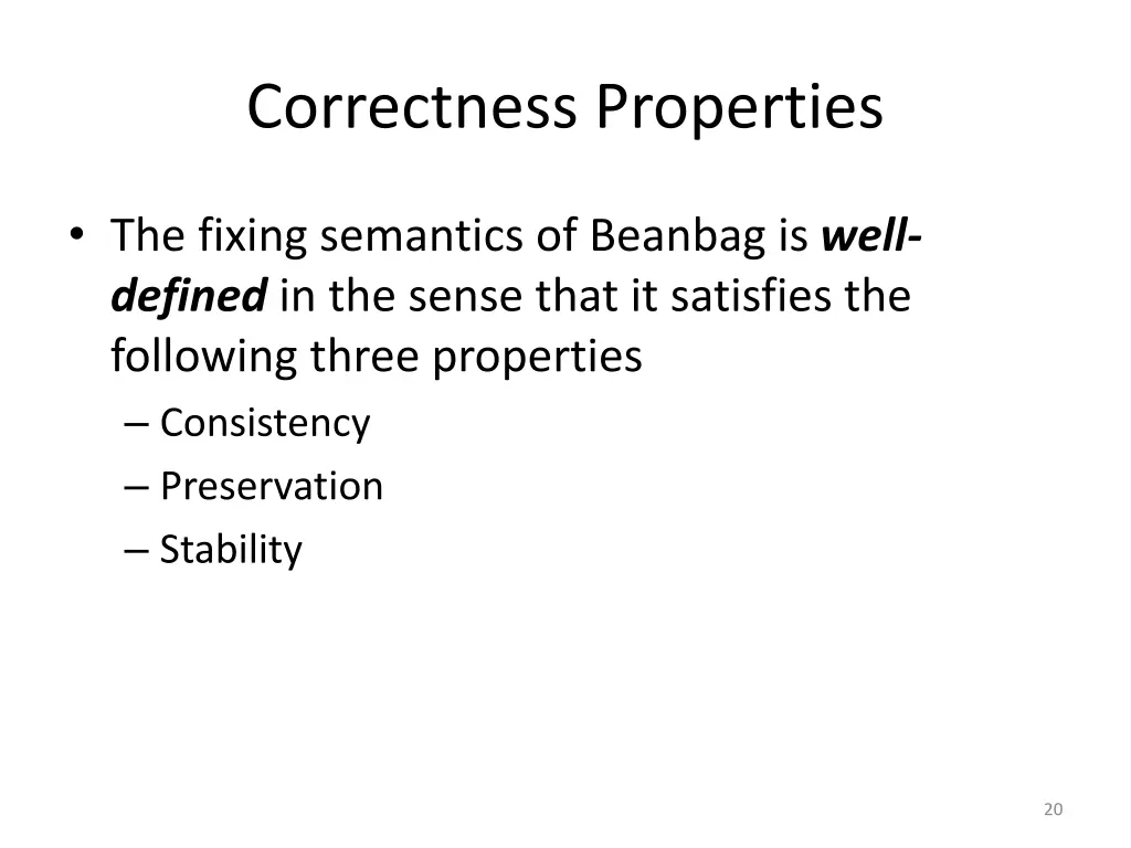 correctness properties