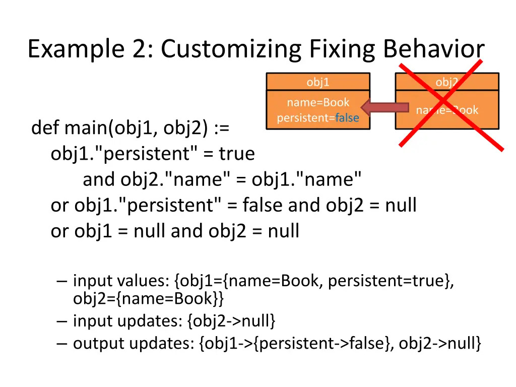 example 2 customizing fixing behavior