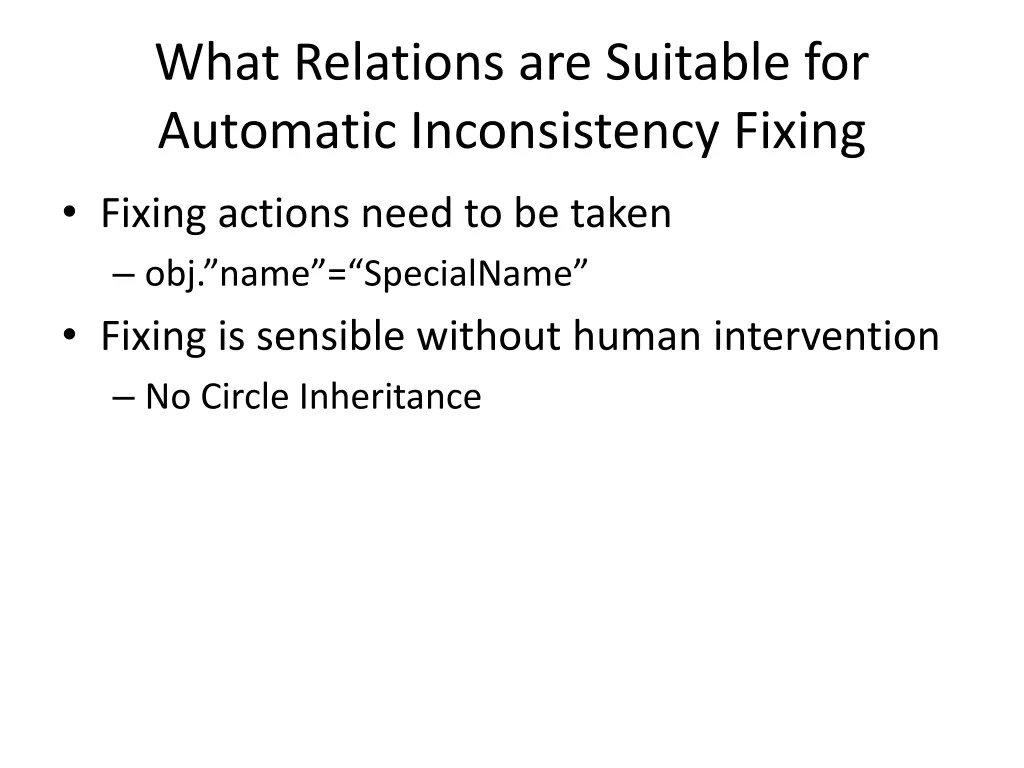 what relations are suitable for automatic