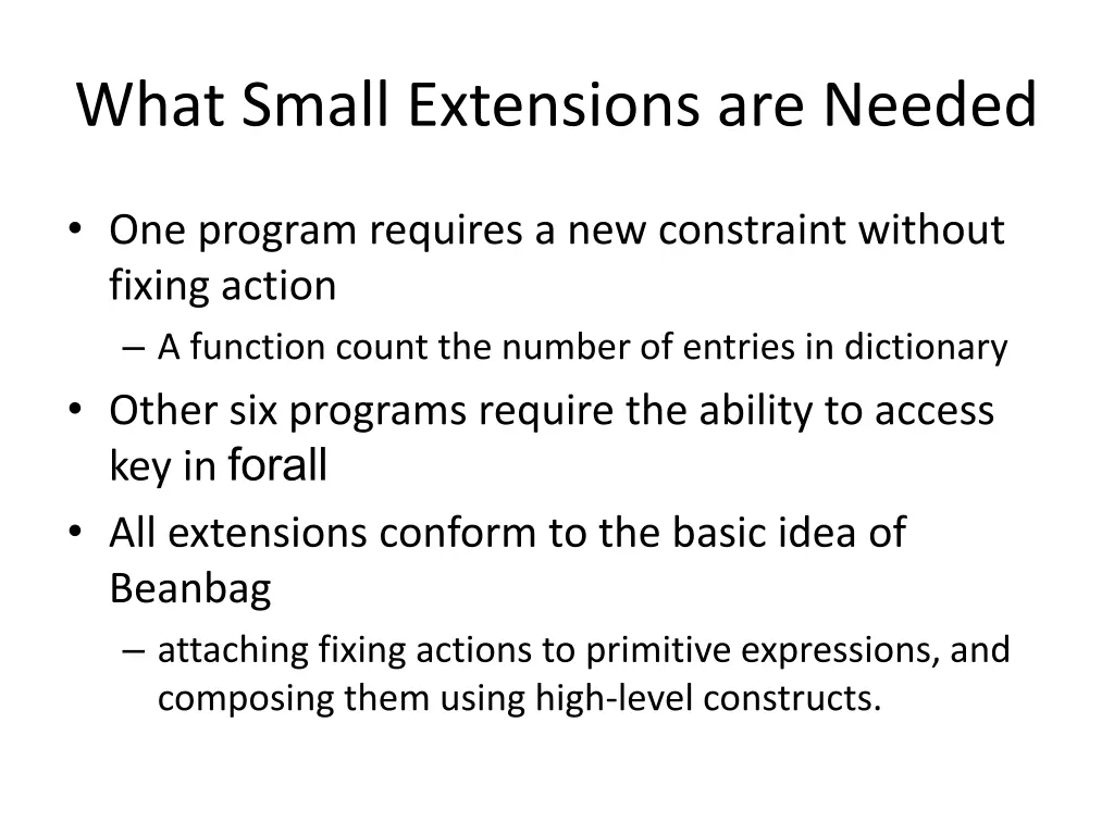 what small extensions are needed