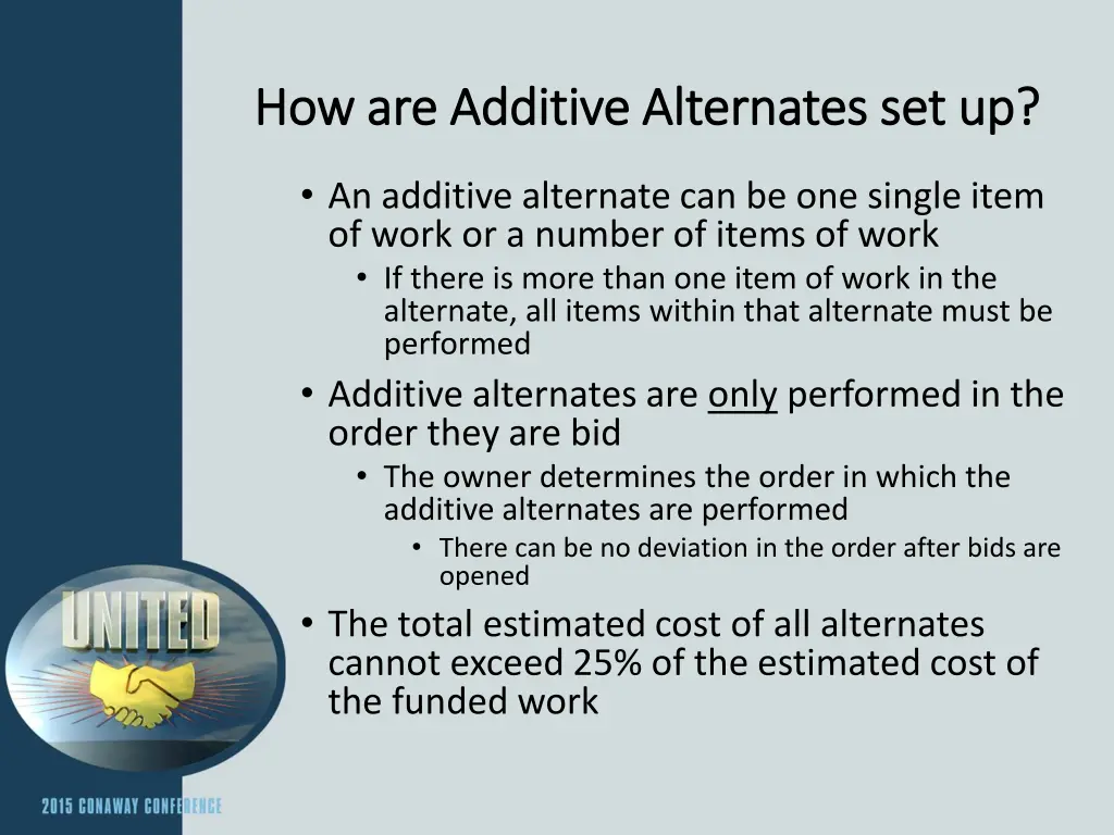 how are additive alternates