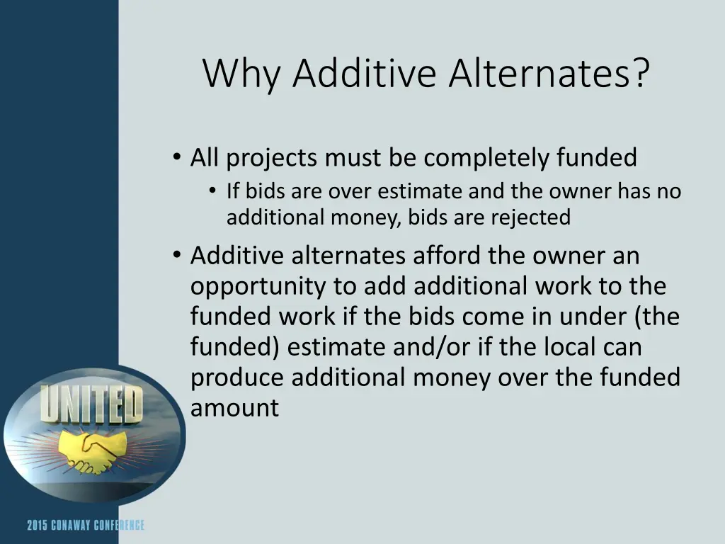 why additive alternates