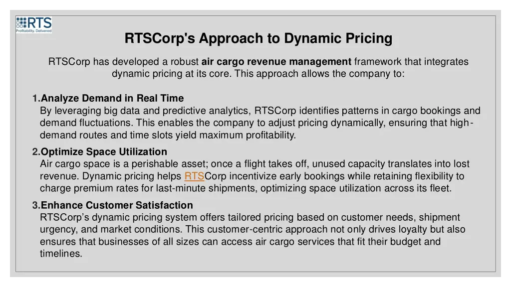 rtscorp s approach to dynamic pricing