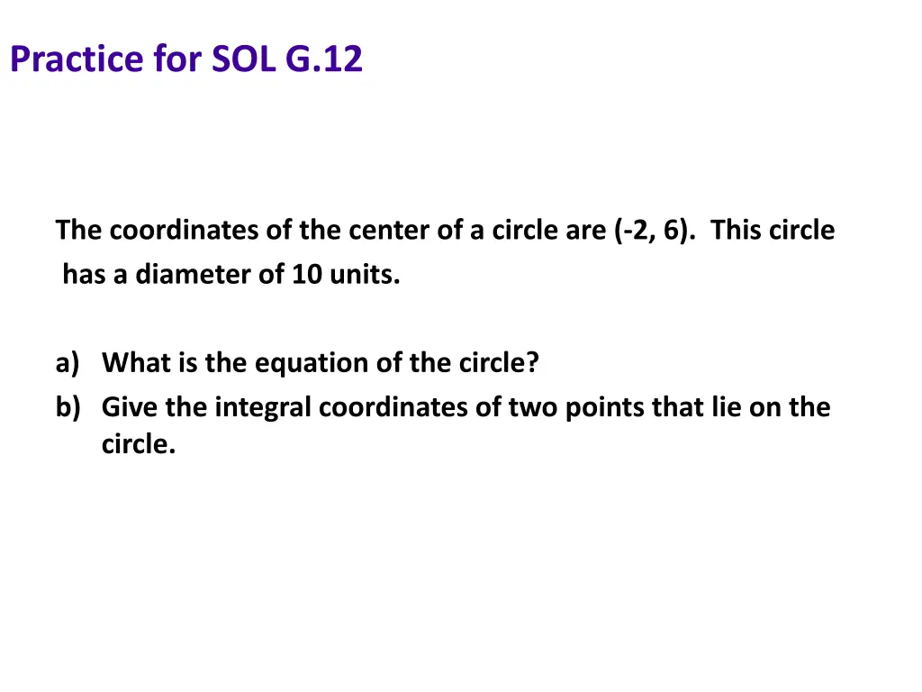 practice for sol g 12