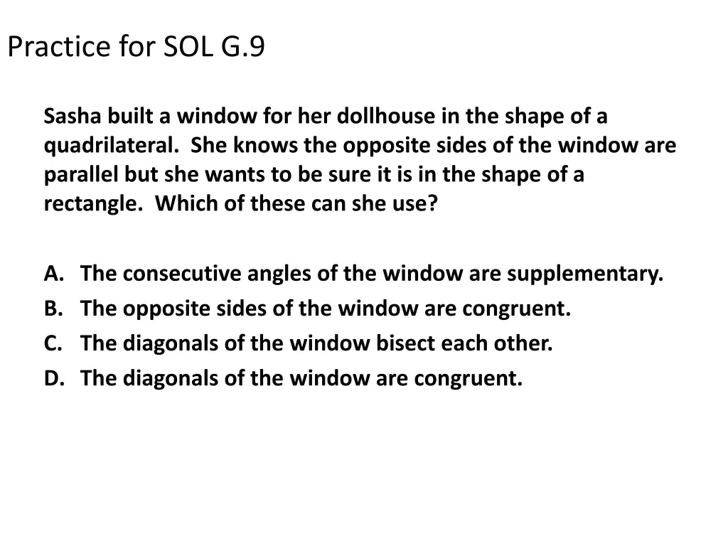 practice for sol g 9