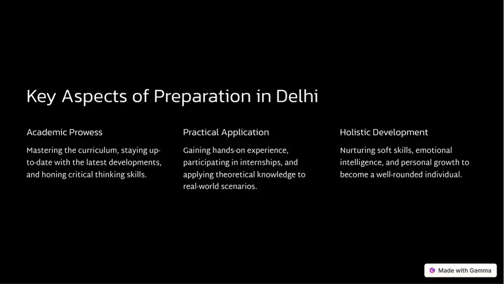 key aspects of preparation in delhi