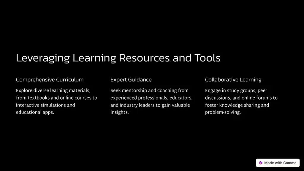 leveraging learning resources and tools