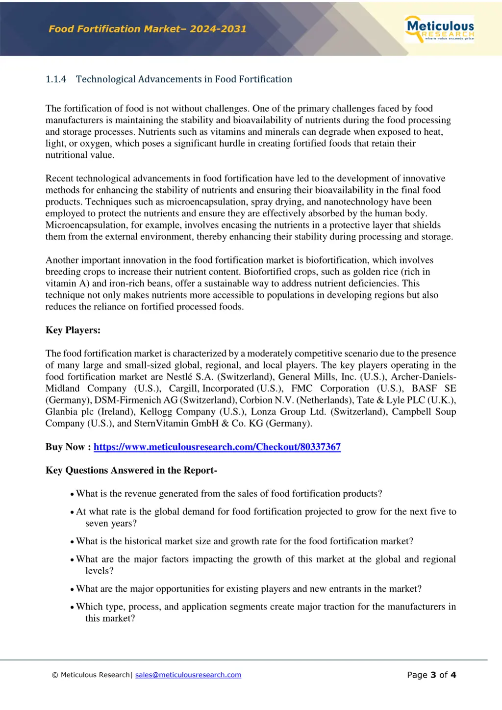 food fortification market 2024 2031 2