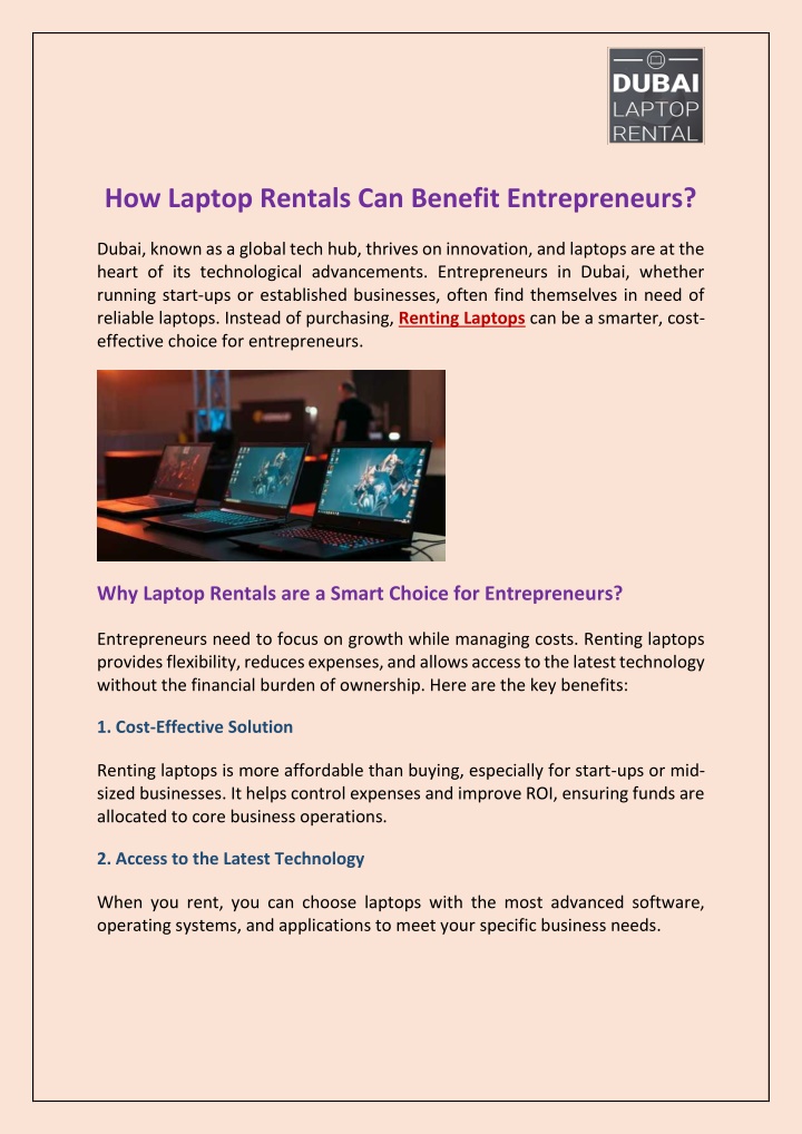 how laptop rentals can benefit entrepreneurs