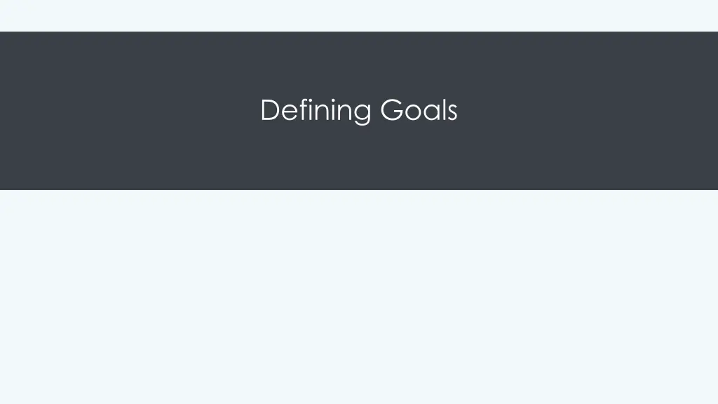 defining goals