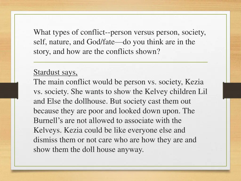 what types of conflict person versus person